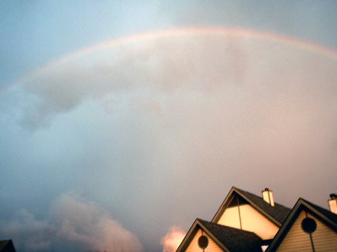 rainbow over new home