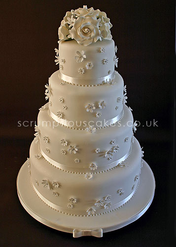 simple wedding cakes with flowers. Wedding Cake - White Flowers