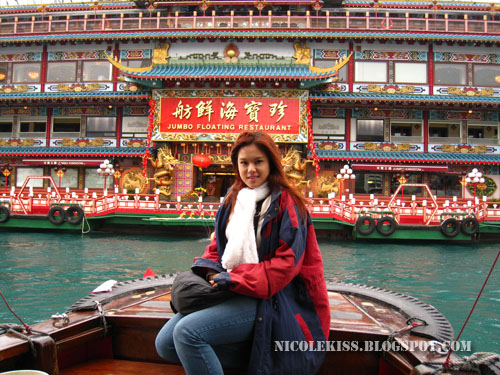 posing with jump floating restaurant