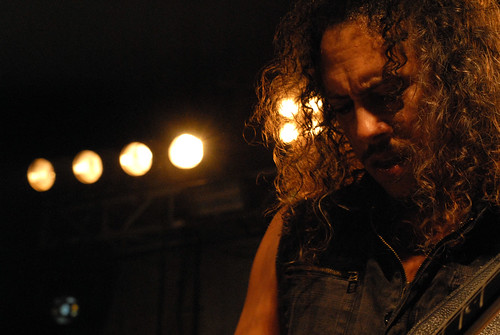 Kirk Hammett–a rare example of a 46-year-old man who can actually pull off a denim vest. 