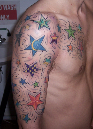 star tattoos for men on chest. star tattoos for shoulder