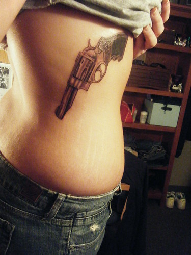 pistol tattoos. Revolver Tattoo: Number Two