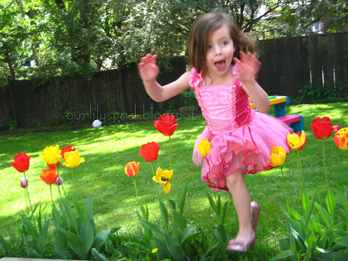 Jumping through the tulips