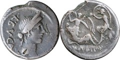 480/1 #9649-30 L.AEMILIVS BVCA Julius Caesar Venus Dream of Sulla -or- Selene and Endymion Denarius