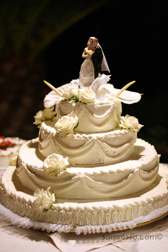 Wedding Cake at a Wedding Dessert Buffet in Sicily Italy