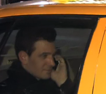 J.C. Chasez On The Phone In Taxi Cab Near Hollywood!
