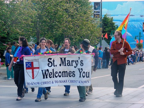 Members of St. Mary's Episcopal Church in 2009 Anchorage Pride march