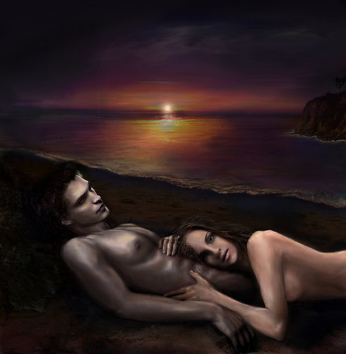 Edward and Bella on Isle Esme by nicolebarker on Deviantart by Venomous.☆.Kiss.