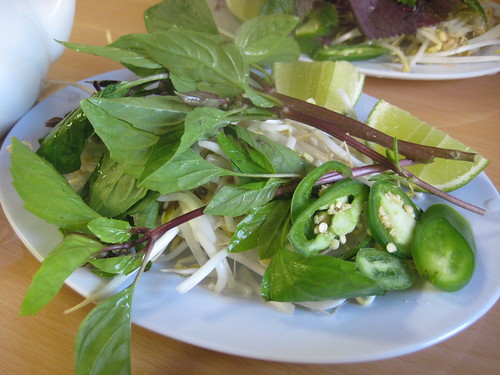 Basil, Bean Sprout, Jalapeno & Lime @ Pho Minh by you.