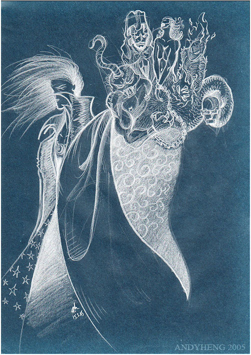 Another image of Lord Morpheus pencil on A4sizedbrownpaper then scanned