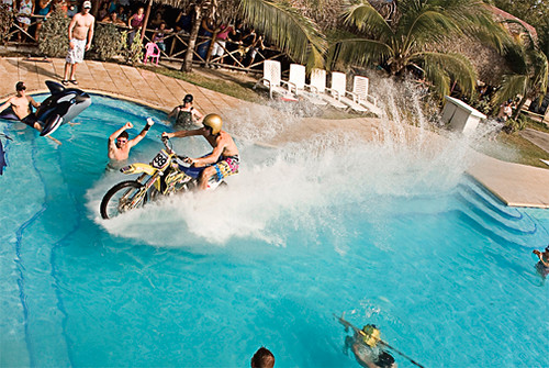 Nitro Circus Motorbike swimming pool