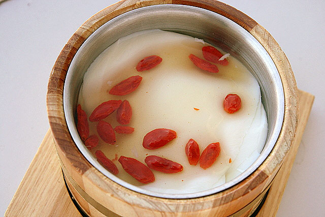 Homemade Bean Curd with Wolfberries