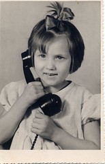 1960s, a girl on a phone