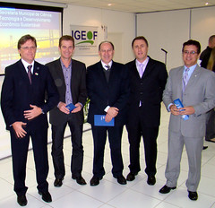 Autoridades no lançamento da Secretaria de C&T de Florianópolis. Crédito: Rodrigo Lóssio