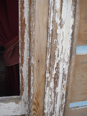stripping paint from windowframe - 1