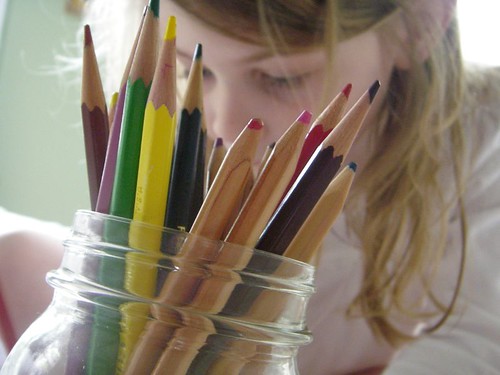 through the pencils