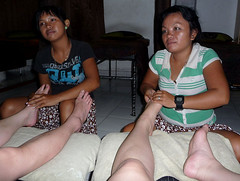 Kuta, Bali - getting a massage in Poppies Lane I