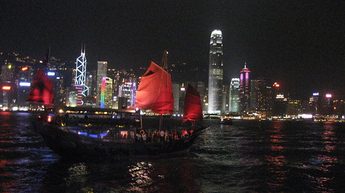 Night View of Victoria Harbour from Avenue of the Stars