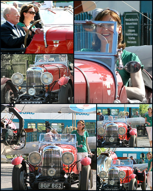 Fiona Bruce and a vintage car