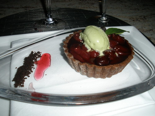 Cherry and Chocolate Ganashe Dessert 