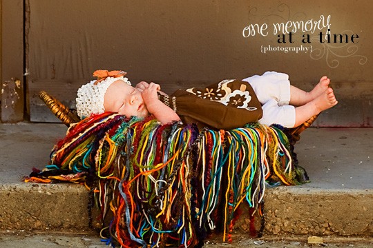 Alisha of One Memory at a Time Photography, a sweet baby girl and my Bohemian Fringie in the newborn size