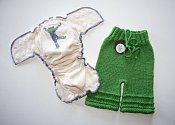 Ripple set - organic embroidered fitted & shorties - medium
