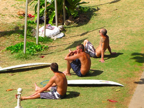 cute surfer dudes taking a break