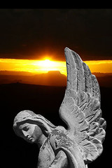 iphone wallpaper angel and sunset