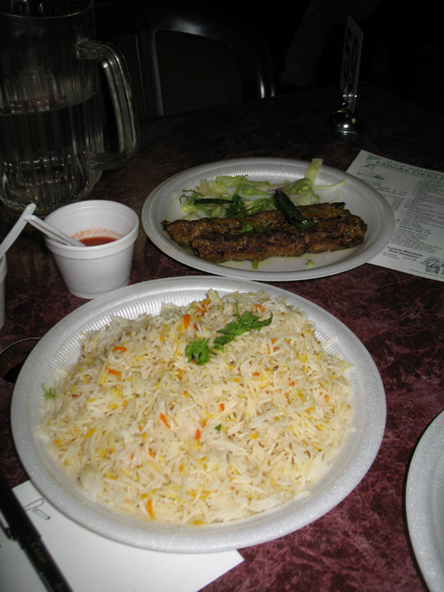 Lahore Tikka House (1) - Plain Rice and Lahori Lamb Kabab 
