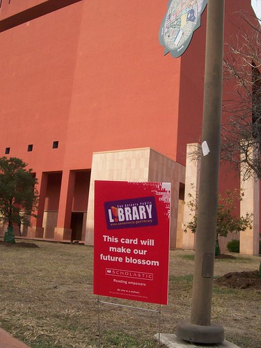 library yard sign