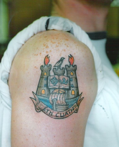 ath cliath dublin city crest tattoo by dublin ireland tattoo artist 'Pluto'