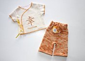 Happiness - shorties & embroidered wrap shirt set - newborn