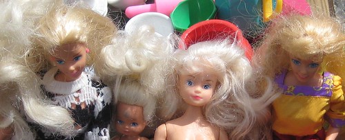 Barbie dolls at the flea market