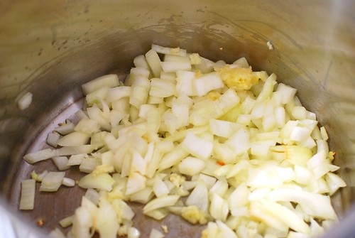 Onions. Garlic. In a pan.