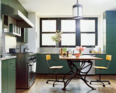 Nate Berkus's vintage kitchen, featured in Elle Decor