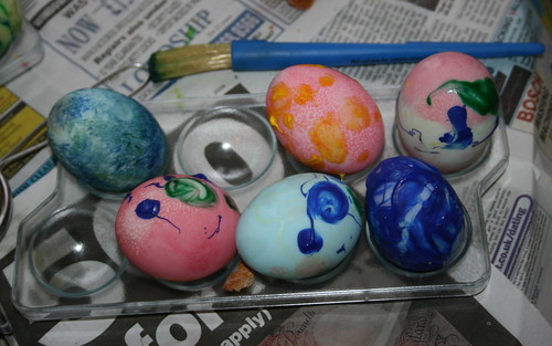 Painted Duck Eggs for Easter