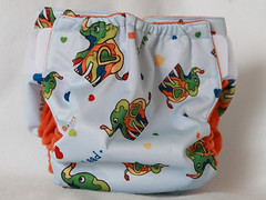 Custom Rainbow Elephants PUL Pocket Diaper