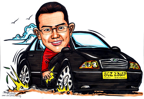 Skoda Octavia car caricature