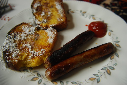 Paska French Toast and sausages