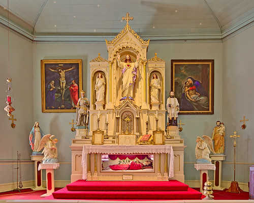 Old Saint Ferdinand Shrine, in Florissant, Missouri, USA - Church altar