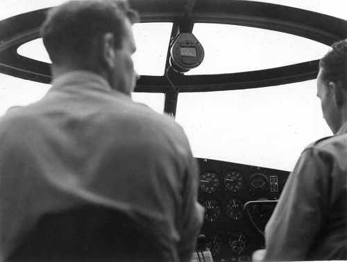 World War II in Africa. Aircraft cockpit view.