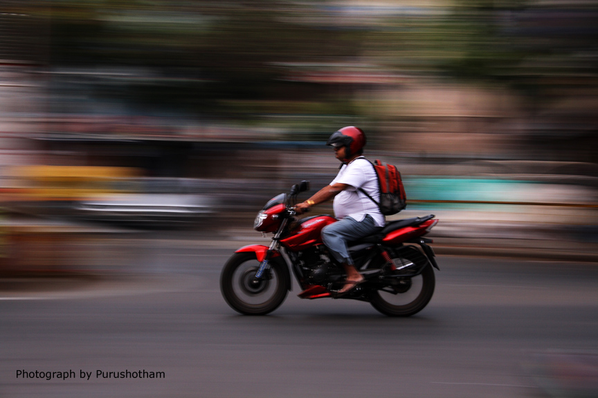Panning shot It was a bright Morning and I was doing Street photography 