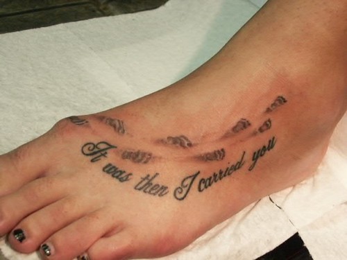 footprints tattoos. Foot Tattoos