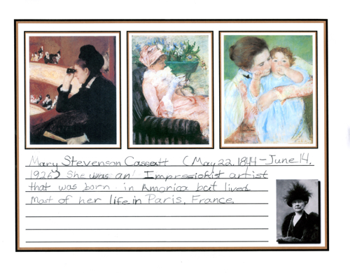 Mary Cassatt notebook page