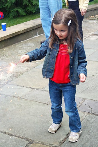 Lauren's first sparkler.