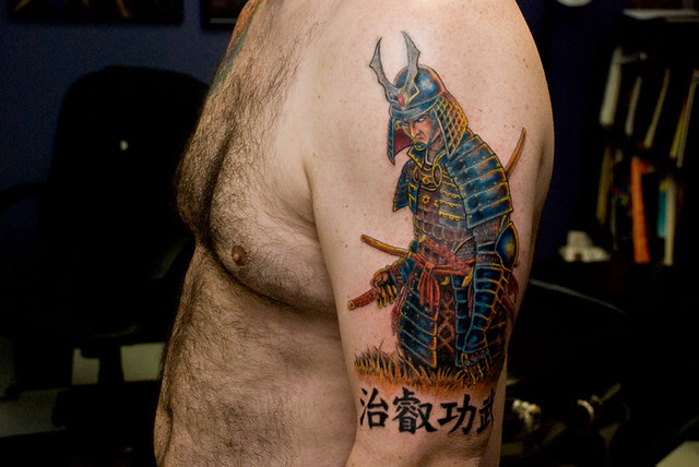 Samurai Tattoo. Tattoo done by Donald Purvis at Asgard Ink tattoo studio in 