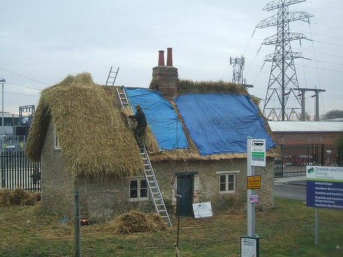 semi rethatched cottage