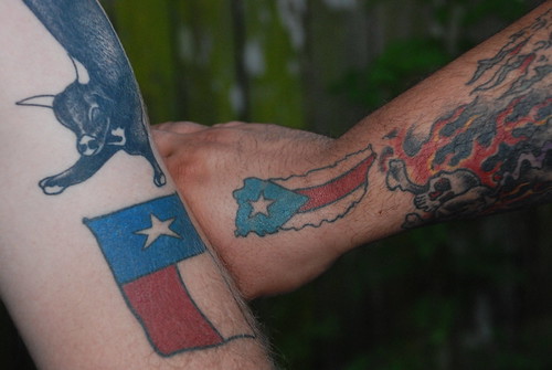  texas flag tattoo and Puerto rico flag tattoo 