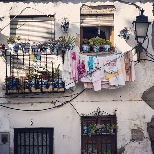 2012     #Travel #Memories #Throwback #2012 #Autumn #Granada #Spain    ... #Arab #Back #Street #House #Albaicin #Ordinary #Life #Flower #Pot #Lamp #Laundry ©  Jude Lee