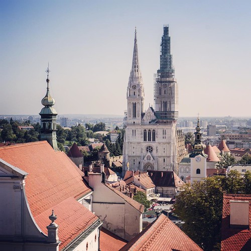 8      2013   #Travel #Memories #Throwback #2013 #Autumn #Zagreb #Croatia   #Old #Town #Landscape #View #Cathedral #Steeple #Tower ©  Jude Lee